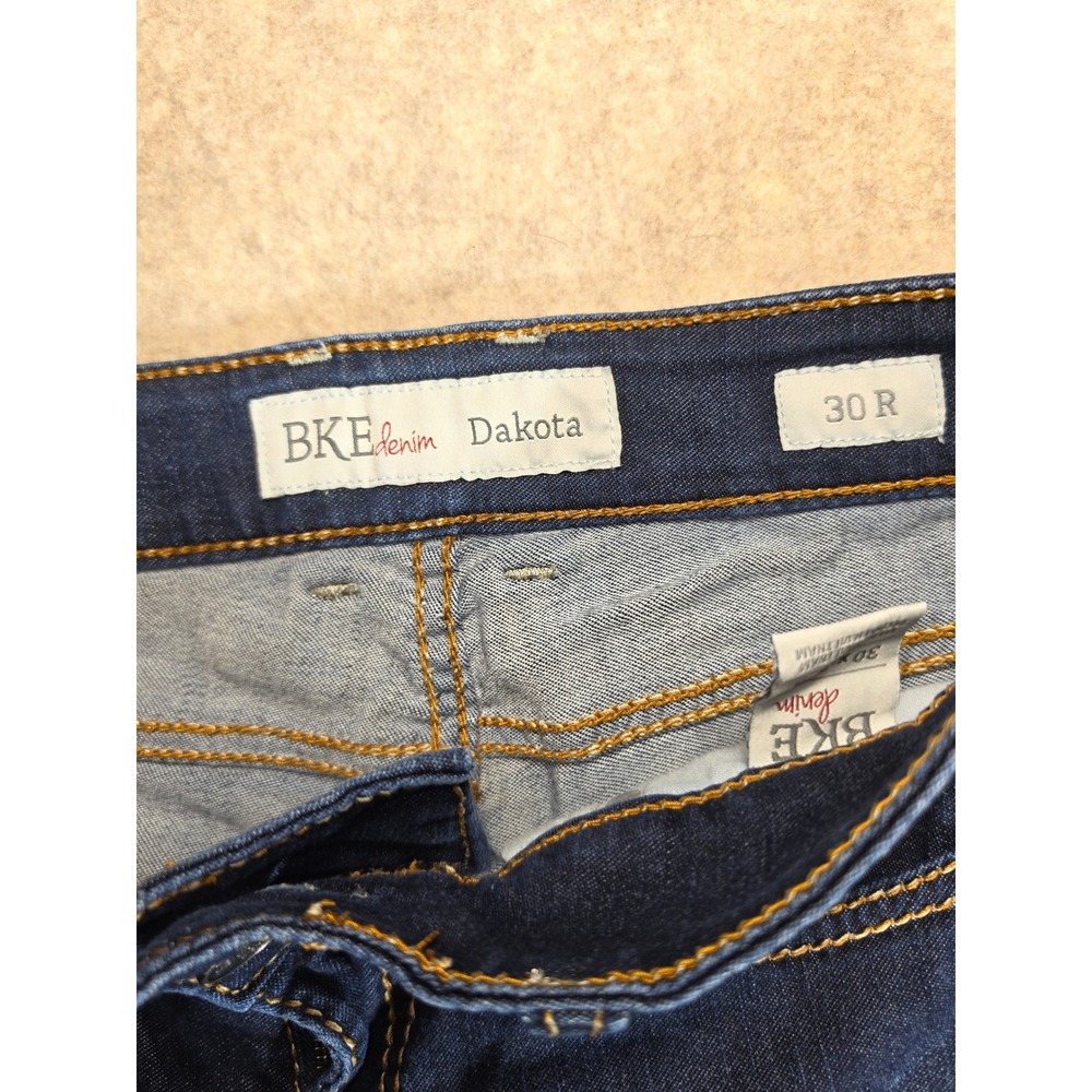 BKE Dakota Bootcut Jeans Dark Wash Contrast Stitch 30x31.5 Mens Blue Denim - Picture 5 of 7